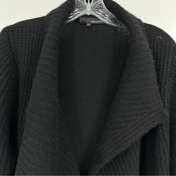 360 Cashmere 100% Cashmere Cardigan Black Size L - Picture 2 of 9